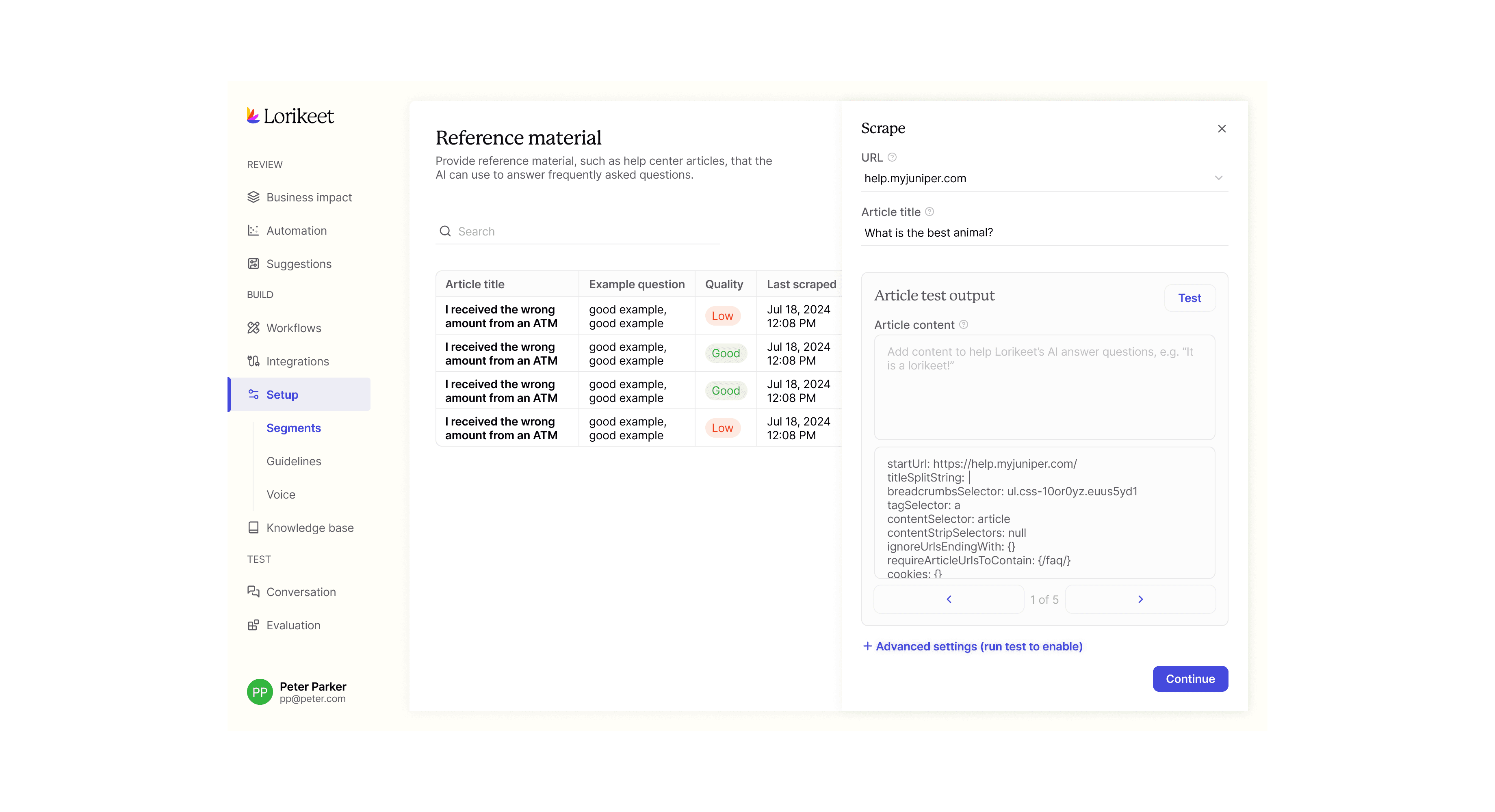 Reference material scraper