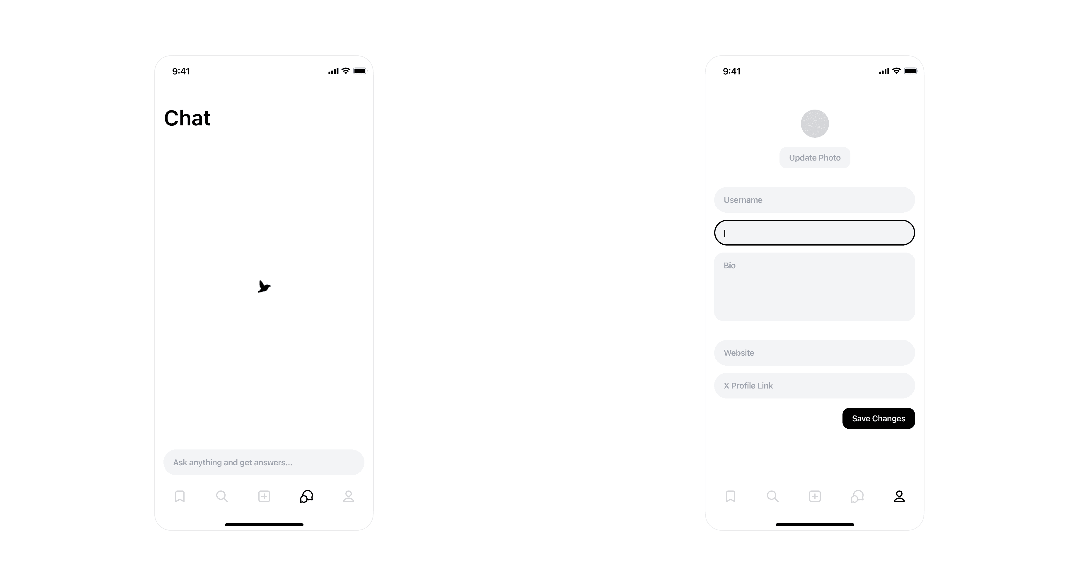 Chat and profile editing